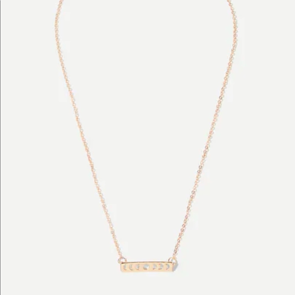 Rose Gold Phases fo the Moon Bar Necklace - Picture 3 of 5